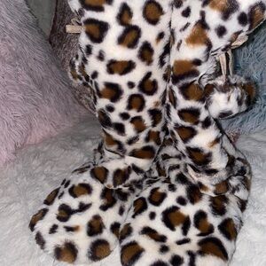 Leopard Print Slipper Boots